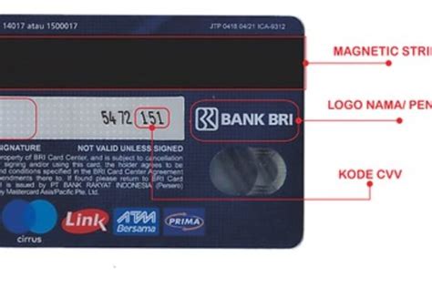 letak cvv kartu debit bri